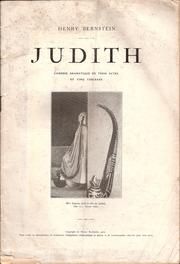 Cover of Judith by Henry Bernstein