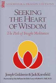 Front cover of Seeking the heart of wisdom by Goldstein, Joseph