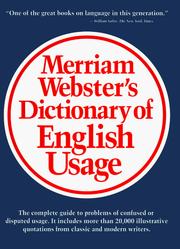 Front cover of The Merriam-Webster dictionary of English usage by Unknown