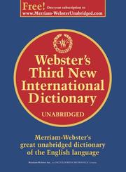 Front cover of Webster's third new international dictionary of the English language by Philip Babcock Gove