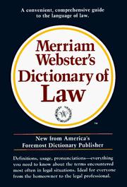 Cover of Merriam-Webster's dictionary of law by Merriam-Webster