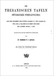 Front cover of Die thebanischen Tafeln stündlicher Sternaufgänge by Friedrich W. C. Gensler