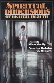 Front cover of Spiritual dimensions of mental health by Judith Allen Shelly