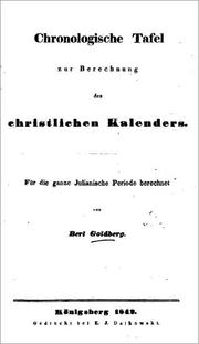 Front cover of Chronologische Tafel zur Berechnung des christlichen Kalenders by Baer Ben Alexander Goldberg