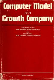 Front cover of Computer model of a growth company by Claude W. Burrill