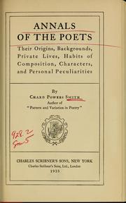 Front cover of Annals of the poets by Chard Powers Smith