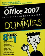 Cover of Office 2007 all-in-one desk reference for dummies by Peter Weverka