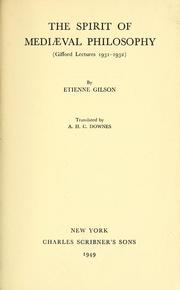Front cover of The spirit of mediæval philosophy by Étienne Gilson