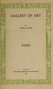 Front cover of Gallery of art by Joshua Reade