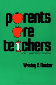 Cover of Parents Are Teachers by Wesley C. Becker