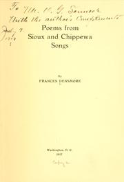 Front cover of Poems from Sioux and Chippewa songs by Frances Densmore