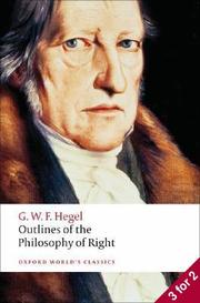 Front cover of OUTLINES OF THE PHILOSOPHY OF RIGHT by Georg Wilhelm Friedrich Hegel