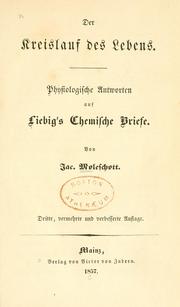 Front cover of Der Kreislauf des Lebens by Jacob Moleschott