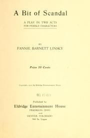 Front cover of A bit of scandal by Fannie Barnett Linsky