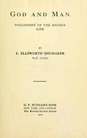 Front cover of God and man by Elmer Ellsworth Shumaker