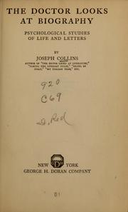 Front cover of The doctor looks at biography by Collins, Joseph
