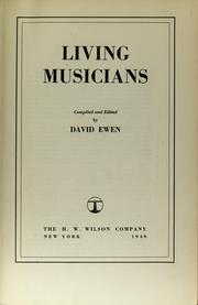 Cover of Living musicians by David Ewen