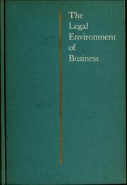 Front cover of The legal environment of business by James Lawrence Houghteling