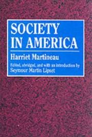 Cover of Society in America by Harriet Martineau