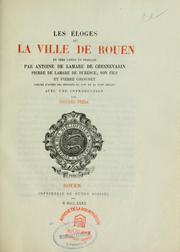 Front cover of Les éloges de la ville de Rouen en vers latins et Français by Antoine de Lamare de Chesnevarin