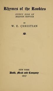 Front cover of Rhymes of the rookies by Christian, W. E.
