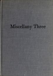 Cover of Miscellany three by Edward Blishen