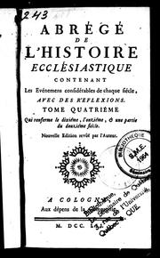 Front cover of Abrégé de l'histoire ecclésiastique by Bonaventure Racine
