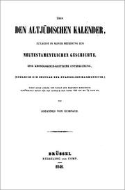 Front cover of Über den altjüdischen Kalender by Johannes von Gumpach