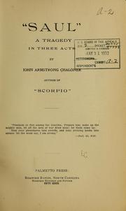 Cover of "Saul" by John Armstrong Chaloner