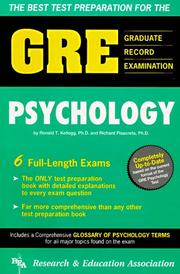 Cover of The best test preparation for the GRE, Graduate Record Examination in psychology by Ronald Thomas Kellogg