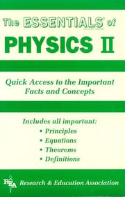 Front cover of The essentials of physics II by M. Fogiel