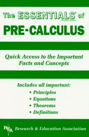 Front cover of The essentials of pre-calculus by Ernest Woodward