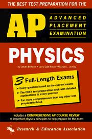 Cover of The best test preparation for the advanced placement examination for both physics B & C by Larry Dale Brown