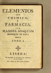 Front cover of Elementos de chimica, e farmacia by Manoel Joaquim Henriques de Paiva