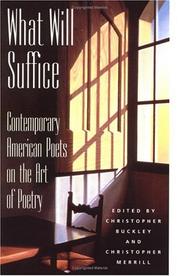 Cover of What will suffice by Buckley, Christopher