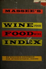 Cover of Massee's wine-food index by William Edman Massee