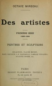 Cover of Des artistes by Octave Mirbeau