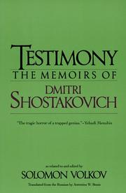 Cover of Testimony by Dmitriĭ Dmitrievich Shostakovich