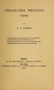 Front cover of Trackless regions by Gretchen Osgood Warren