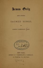 Cover of Jesus only by Albert Zabriskie Gray