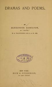 Cover of Dramas and poems by Hamilton, Alexander