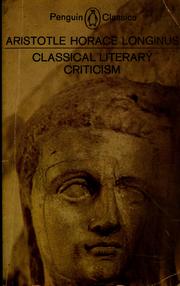 Cover of Classical literary criticism by T. S. Dorsch