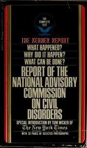 Front cover of Report of the National Advisory Commission on civil disorders by Tom Wicker