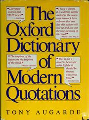 Cover of The Oxford dictionary of modern quotations by Tony Augarde