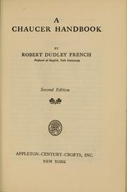 Front cover of A Chaucer handbook by Robert Dudley French