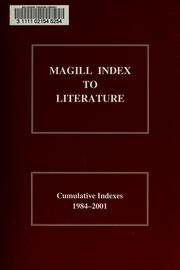 Front cover of Magill index to literature by Salem Press