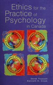 Front cover of Ethics for the practice of psychology in Canada by Unknown