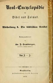 Front cover of Real-Encyclopädie für Bibel und Talmud by Jacob Hamburger