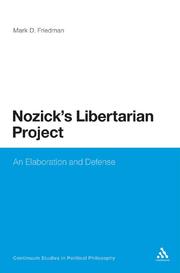 Cover of Nozick's libertarian project by Mark D. Friedman