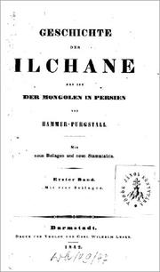 Front cover of Geschichte der Ilchane by Joseph von Hammer-Purgstall
